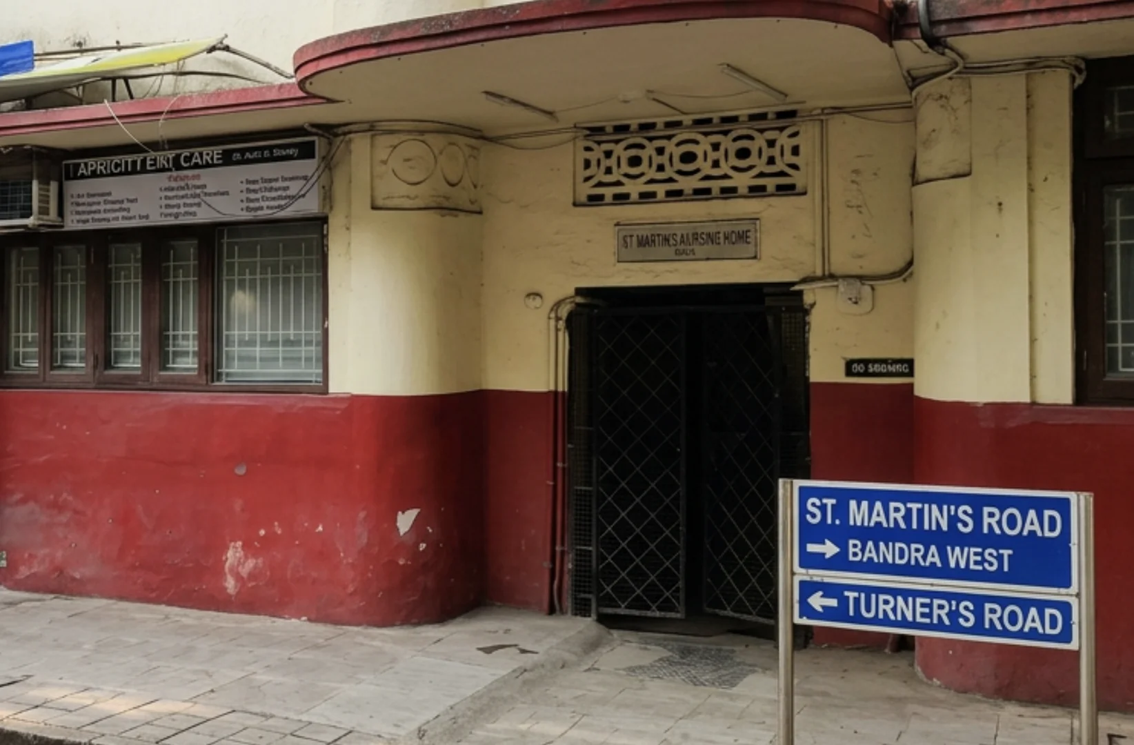 The street entrance to Apricity ENT Care on St Martin’s Road, Bandra.